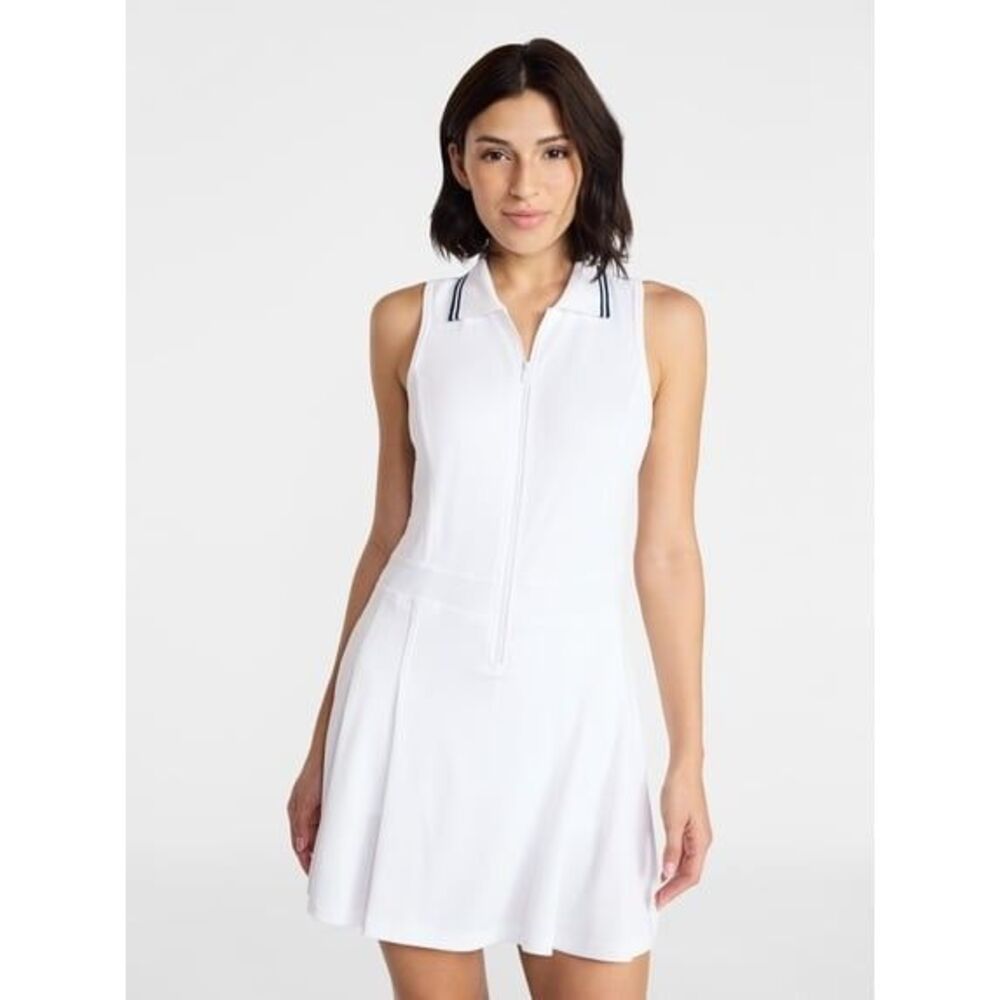 Avia Women’s Size-S Golf Dress Moisture Wicking Pique Built-In Shorts Front Zip